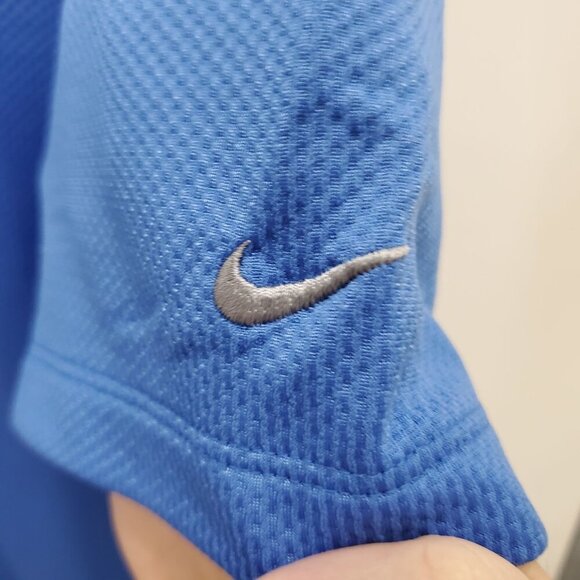 Nike Golf Nike Sphere React Men's Blue Gray Textured Breathable SS Polo Size M - Picture 3 of 8